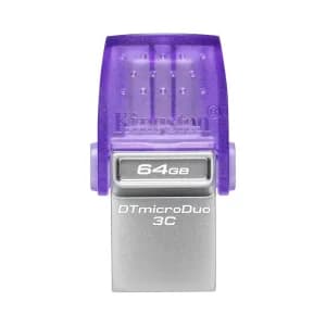 FLASH MEMORY KINGSTON 64GB DATA TRAVELER MICRO-DUO3CG3 TYPE-A - C PURPLE - Compra en Grelive
